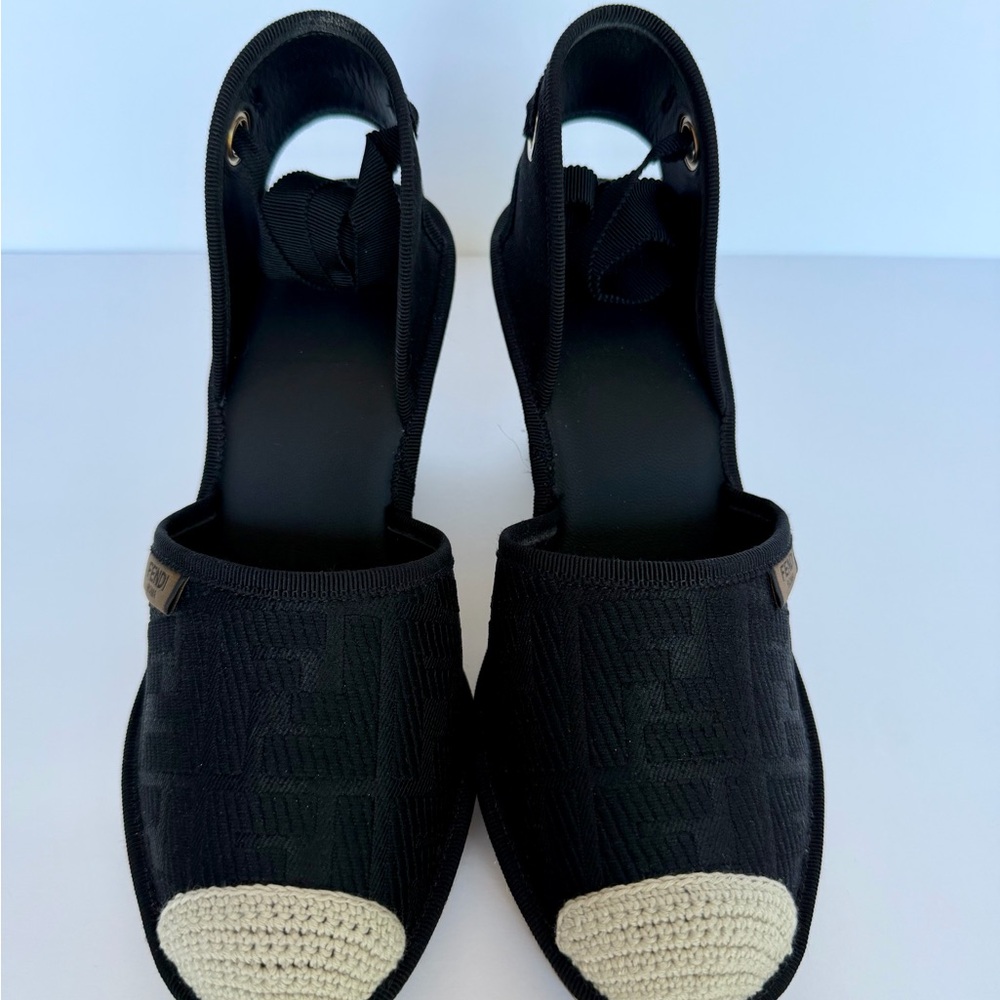 Fendi Black and Cream Espadrilles
